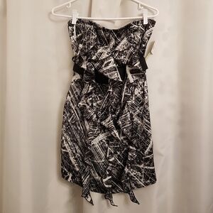 Johnny Martin women's size Small waterfall front strapless dress, NWT